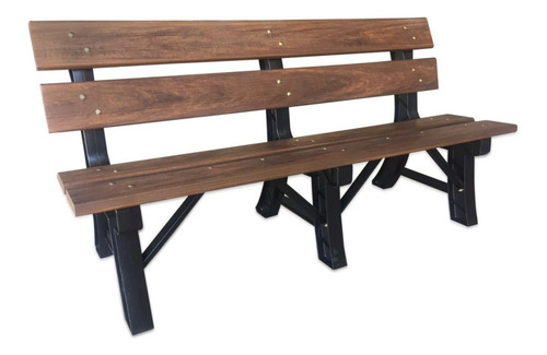 Banco Para Jardim Com Encosto Madeira Plástica 150cm Iawt