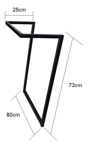 Imagem 2 de 2 de 2 Pé Base 73x80 Mesa Jantar Escritório Aço Tubular 20x20mm