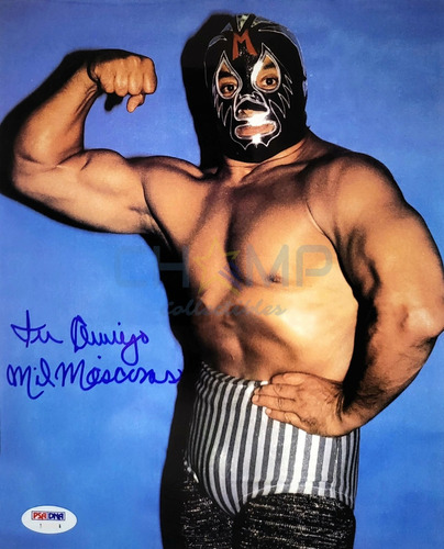 Foto Firmada Mil Mascaras Lucha Libre Wwe Aaa Cmll Autografo