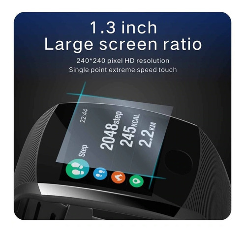 Imagen 6 de 10 de Smartwatch Reloj Pulsera Inteligente Q11 Monitor Salud Bk