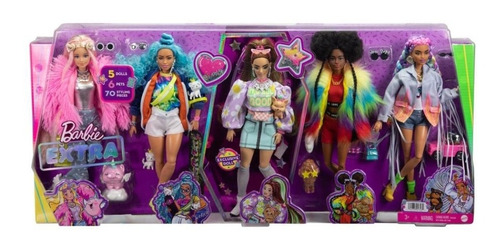 Barbie Extra Paquete Exclusivo Con 5 Muñecas Y Accesorios.