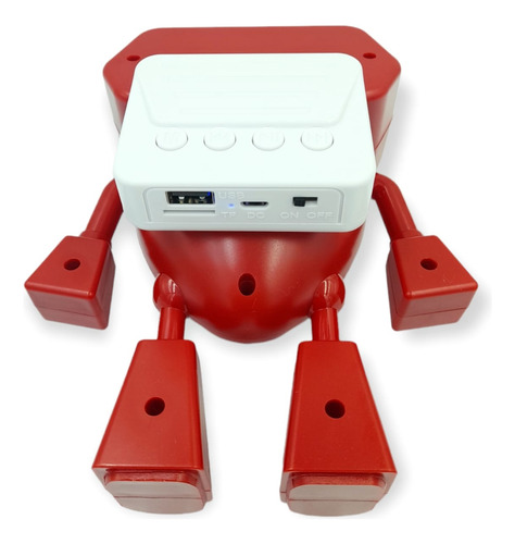 Bocina Portátil Robot Bluetooth Luces Altavoz Aux Sd Usb