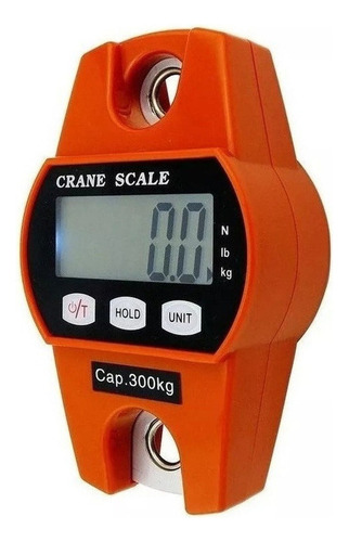 Escala Colgante Digital Portátil Gancho 300 Kg Kilo Libra Color Naranja