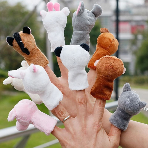 Imagen 8 de 10 de Titeres Dedo Set Animales Granja Mascotas Peluche Cuentos