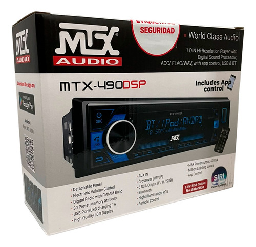 Autoestéreo Mtx Mtx-490dsp Multimedia Bluetooth Usb Aux 1din