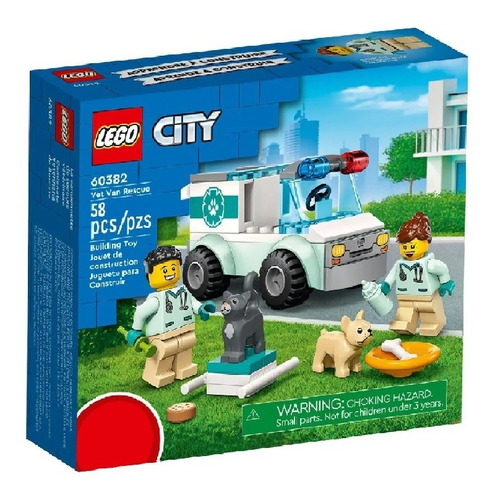 Lego Van Veterinaria De Resgate 58 Peças 60382