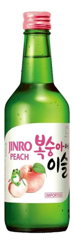 Alcohol Coreano Peach Soju Jinro Sabor Durazno 1pza 360ml