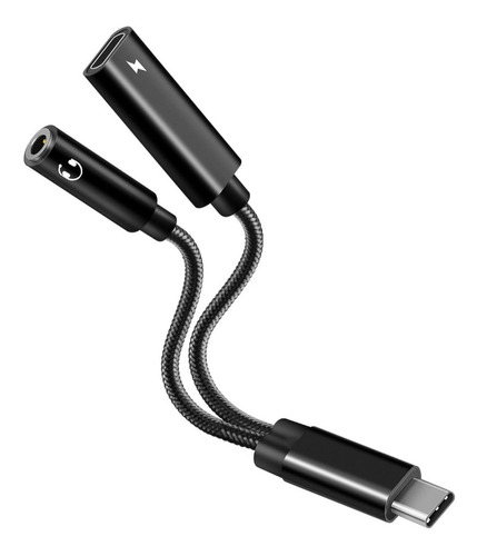 Adaptador Tipo C Doble Audífonos Cargador Para Xiaomi Oppo +