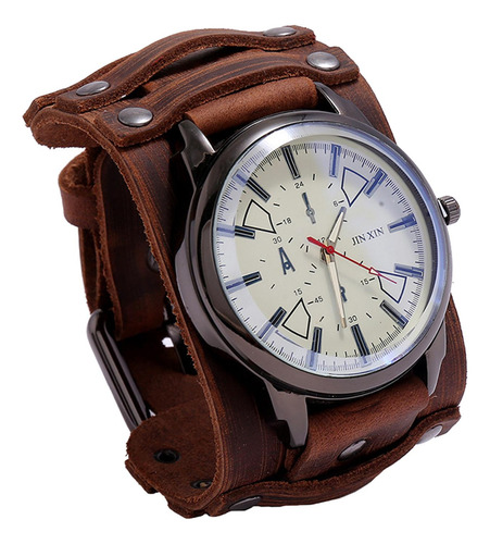 Puntero Reloj Cuero Hombre Marrón Marrón 29,5 Cm