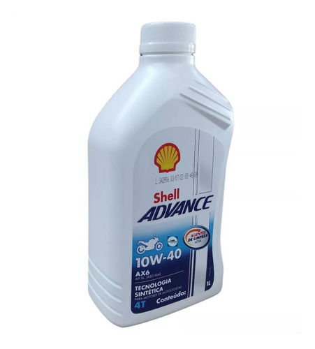 Oleo Para Moto Semissintetico 10w40 Shell Advance Ax6 