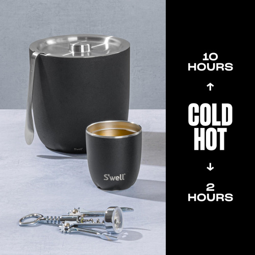 Vaso Acero Inoxidable 10 Oz Tapa Deslizante Ónix Aislado