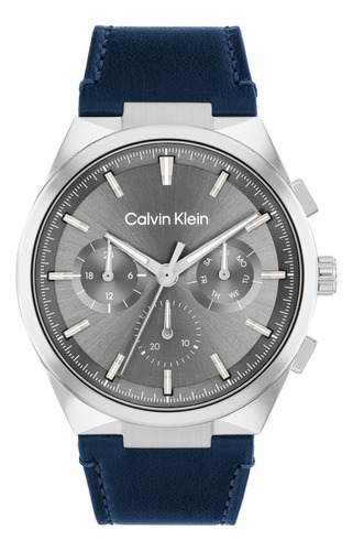 Relógio Calvin Klein Distinguish Masculino Couro Azul - 2520