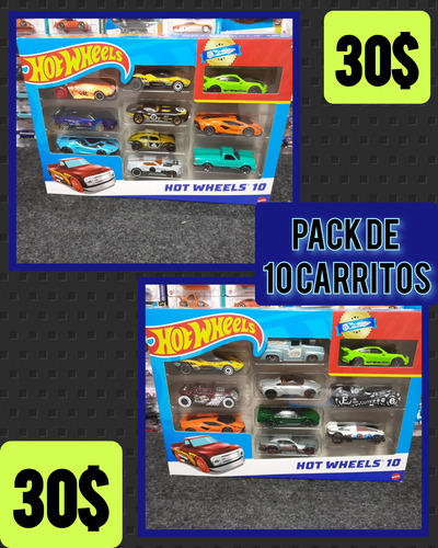 Pack De 10 Carritos Hot Wheels  Matel Oferta