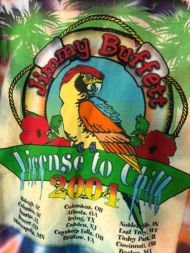 Playera Tie Dye Vintage Jimmy Buffett Llamativa 2004 Tour L (Usado)
