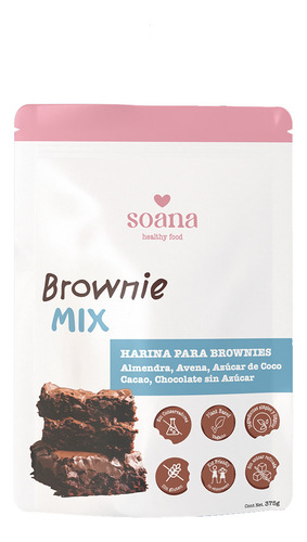 Harina Brownies Con Chocolate Sin Azúcar Soana 400g