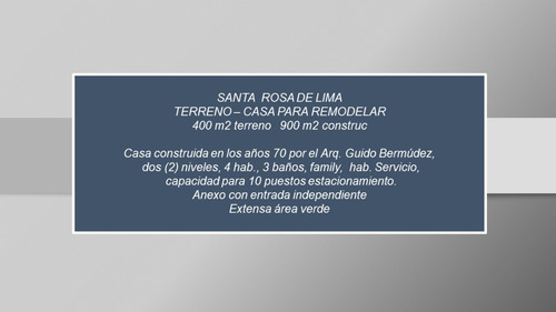 Santa Rosa De Lima, Terreno Casa Para Remodelar 400 M2