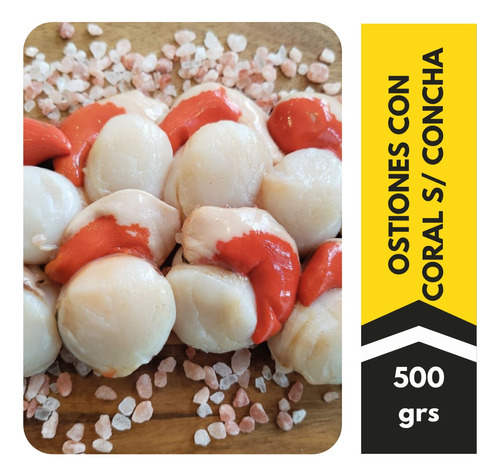 Ostión Con Coral (carne) 500 Gramos (marisco)