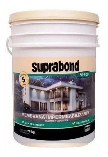 Imagen 1 de 7 de Membrana Líquida Suprabond Impermeabilizante P/ Techos 26kg