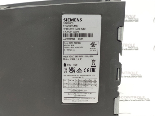 6sl3210-1ke13-2ub2 Inversor Siemens G120c 380-480v / 1.5hp
