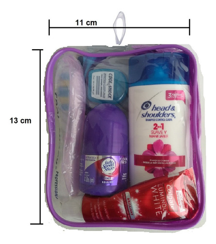 Kit De Higiene Para Viaje Con Shampoo Mujer 5 Productos