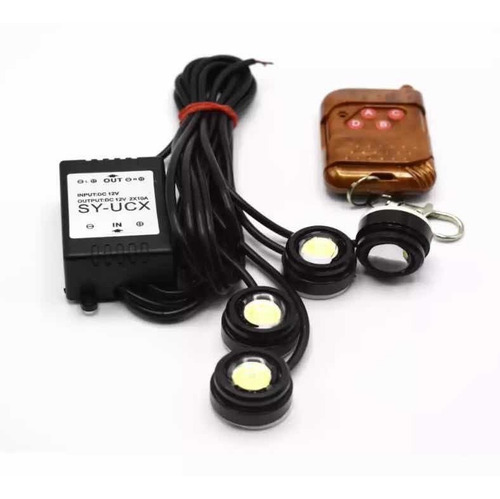 Imagem 2 de 5 de Strobo Olho De Gato/águia Branco 12v Som Automotivo,drl