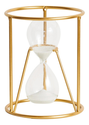Adorno Reloj De Arena Decorativa De Metal 12x15cm
