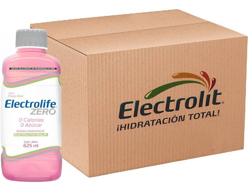 Electrolit Zero Suero Rehidratante Fresa Kiwi 625ml -12 Pack