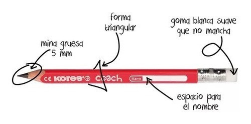 Lapiz Kores Entrenador Triangular Coach C/12
