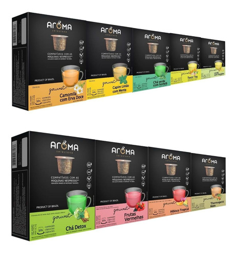 100 Cápsulas Para Nespresso - Degustação Chá - Aroma.