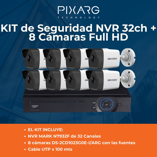 Imagen 2 de 7 de Kit Seguridad Nvr 32 Ch Full Hd + 8 Cámaras Ip 1080p 2mp