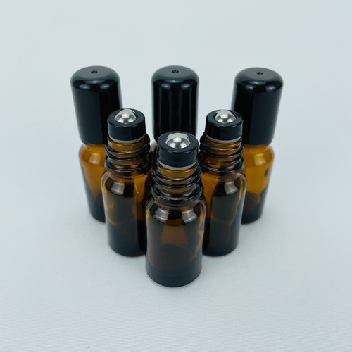 Frasco Roll On 10 Ml Vidrio Canica Acero Inoxidable 10pz