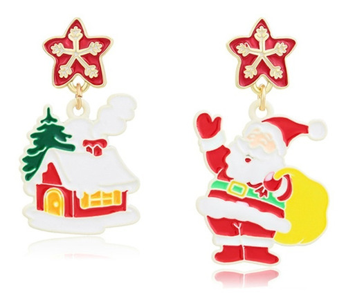 Aretes Navidad Santa Claus Pinito Estrella Colgantes Regalo