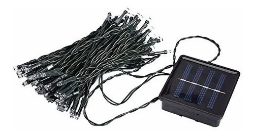 Imagen 5 de 10 de Luces Navidad Energía Solar 200 Led Blanco Frio 20 Mt Cuotas