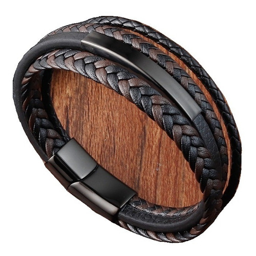 Pulsera De Caballero De Cuero Black And Brown M1 Style