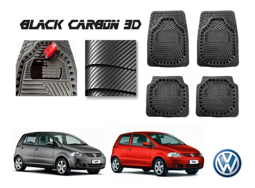 Tapetes Premium Black Carbon 3d Vw Lupo 2005 A 2009
