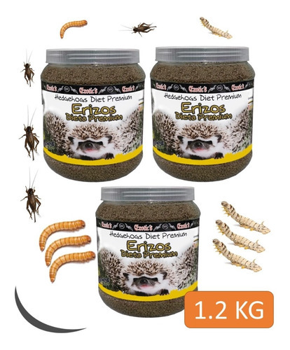 Alimento Erizo Africano Exotic 1.2kg Tenebrio,grillo,bombyx