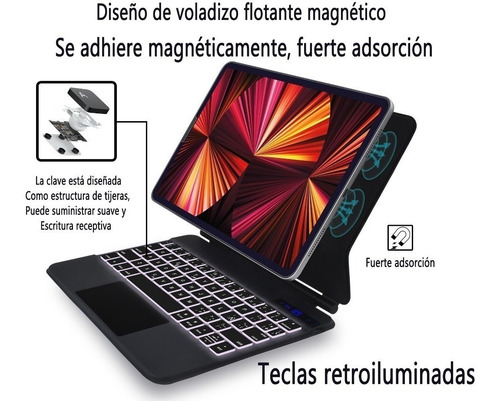 Imagen 5 de 7 de Teclado Magic Trackpad Para Apple iPad 11 2021 2020 2018 Ñ