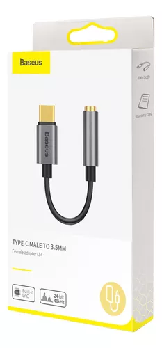 BASEUS ADAPTADOR USB-C A JACK 3.5 AURICULARES Y USB-C PARA