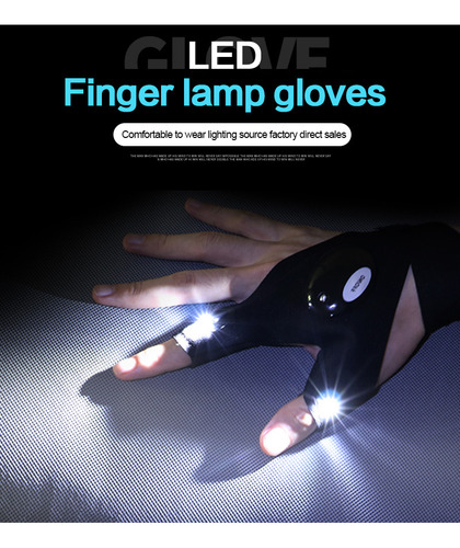 Guantes De Pesca Con Luz Nocturna, Guantes Led Sin Dedos, Im