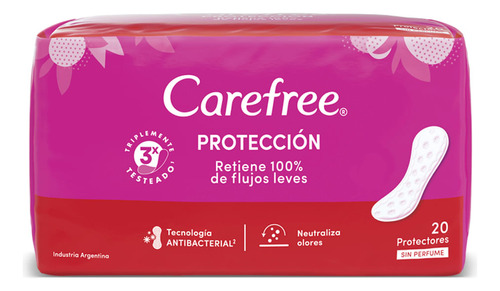 Protectores Diarios Carefree Protección Original X 20 Un