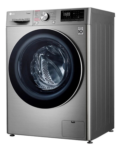 Lavasecarropas LG Wd10vvc4s6c Inverter 10kg Plateado
