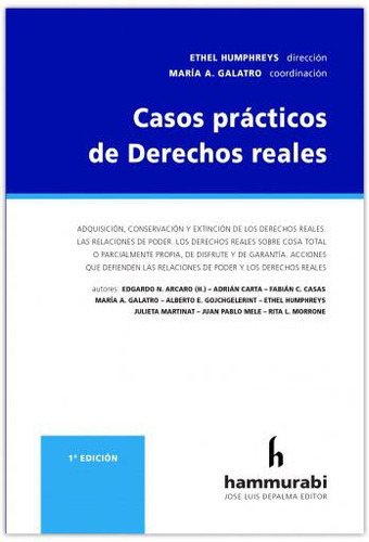 Casos Practicos De Derechos Reales, De Humphreys, Galatro. Editorial Hammurabi, Tapa Blanda, Edición 1 En Español, 2020