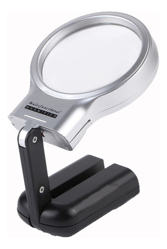 16x30mm Soporte Plegable Joyería Lupa + 2 Led Luz