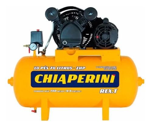 Compressor De Ar 10 Pés 70l 2hp Monofásico - Chiaperini