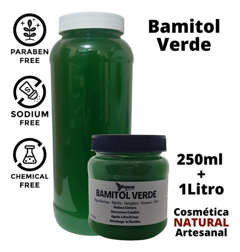 Bamitol Verde Gel Reductivo Natural Alga Marina 250ml + 1lt