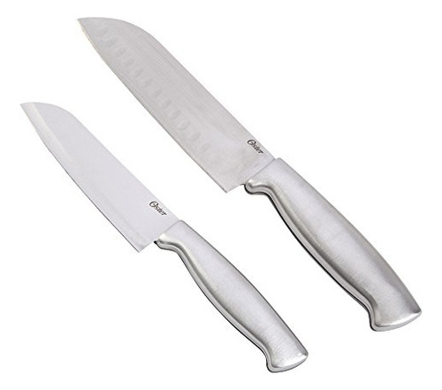 Set Santoku De Acero Inoxidable Oster Baldwyn De 2 Piezas