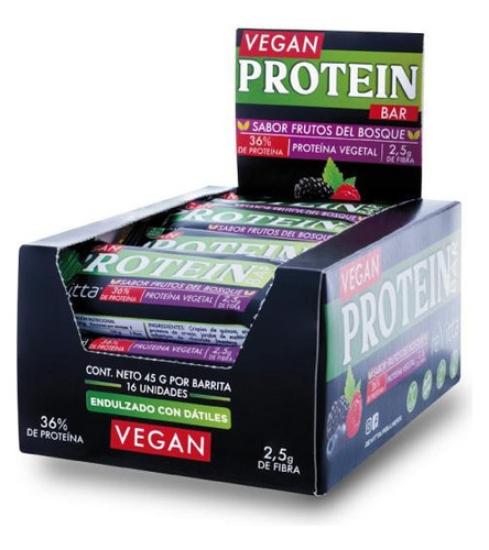 Barras De Proteína 100% Veganas Rice Isolate + Dátiles 16 Un