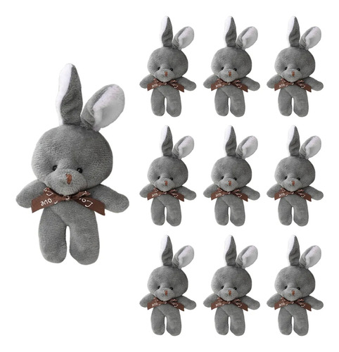 10 Llaveros De Moda Ositos Conejo Peluche Manualidade Foofoo Gris