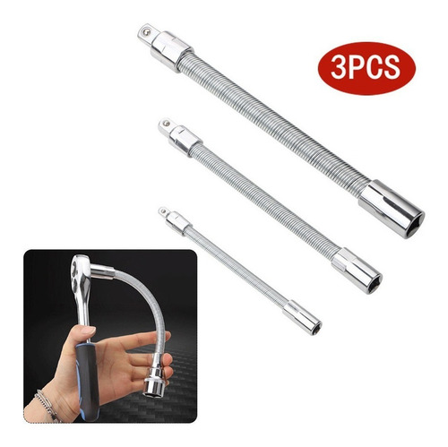 3pcs Chave Catraca Extensor De Soquete 1/4 3/8 1/2