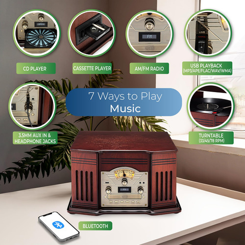 Toca-discos Toca-discos Clearclick All-in-one De 3 Velocidad